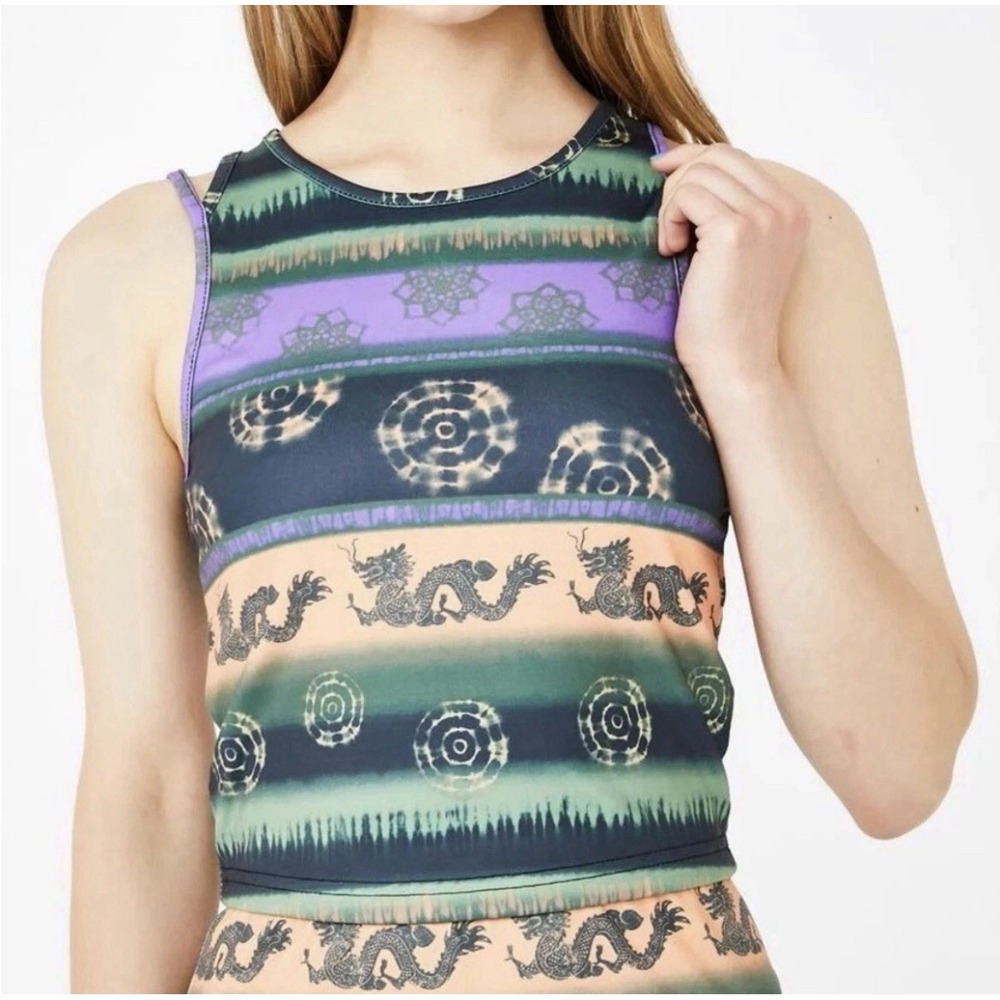 Delias x Dolls Kill Collaboration Youth Size Small Dragon Hippie Tank Top Shirt